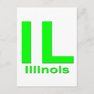 IL Illinois plain green Postcard