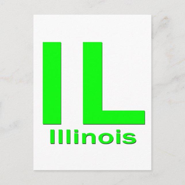 IL Illinois plain green Postcard (Front)