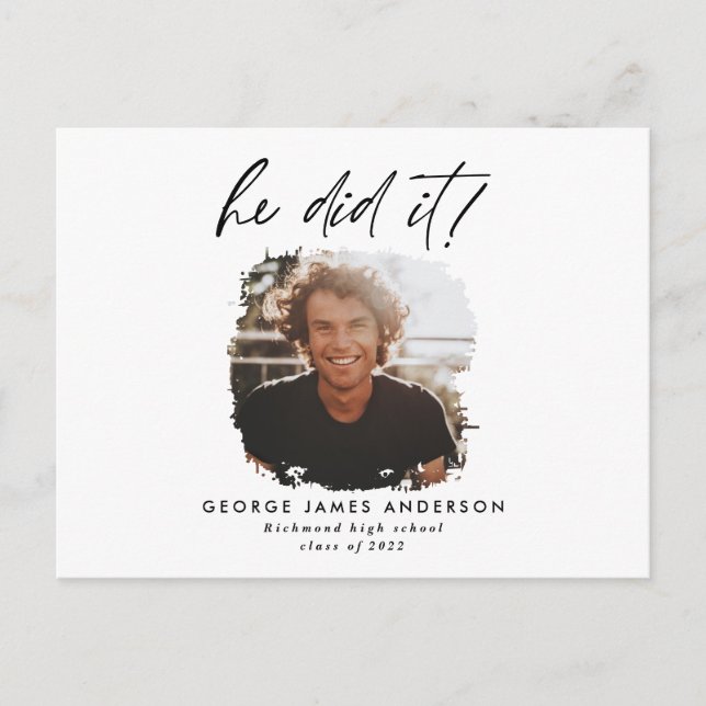 Il l'a fait carte postale moderne de diplôme en ph (Devant)