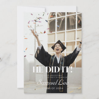 IL L'A FAIT DIPLÔMÉE FÊTE INVITATION