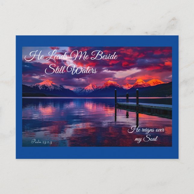 Il me mène au bord des eaux calmes Carte postale v (Devant)