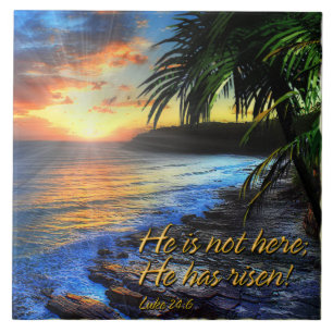 Il n'est pas là, il s'est levé ! Luc 24:6 Carreaux