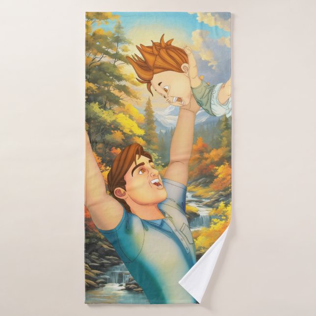 IL N'Y A RIEN DE TEL QU'UNE BONNE TOUCHE AVEC PAPA (Serviette de bain)