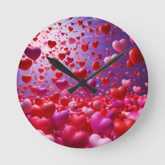 Il pleut des coeurs Horloge murale