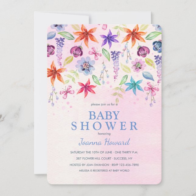 Il pleut des fleurs Invitation (Devant)