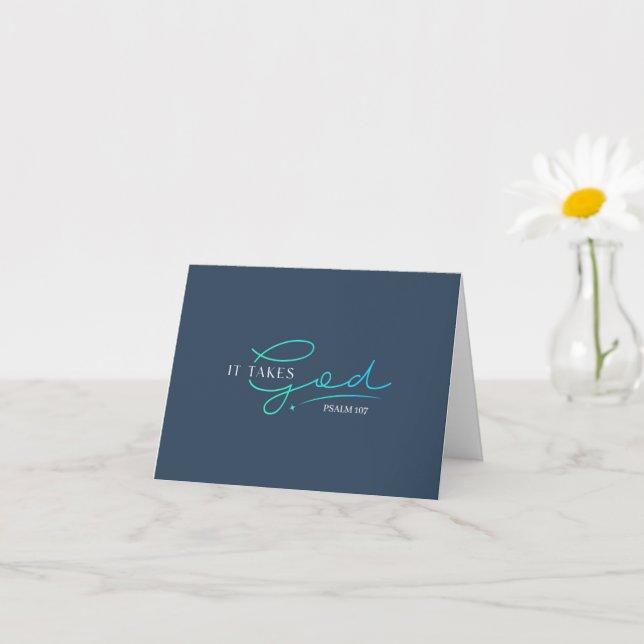 Il Prend Dieu Psalm 107 Carte de voeux pliée (Petite plante)