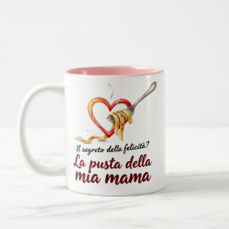 Il Segreto Della Felicita Pasta Mama Two-Tone Coffee Mug
