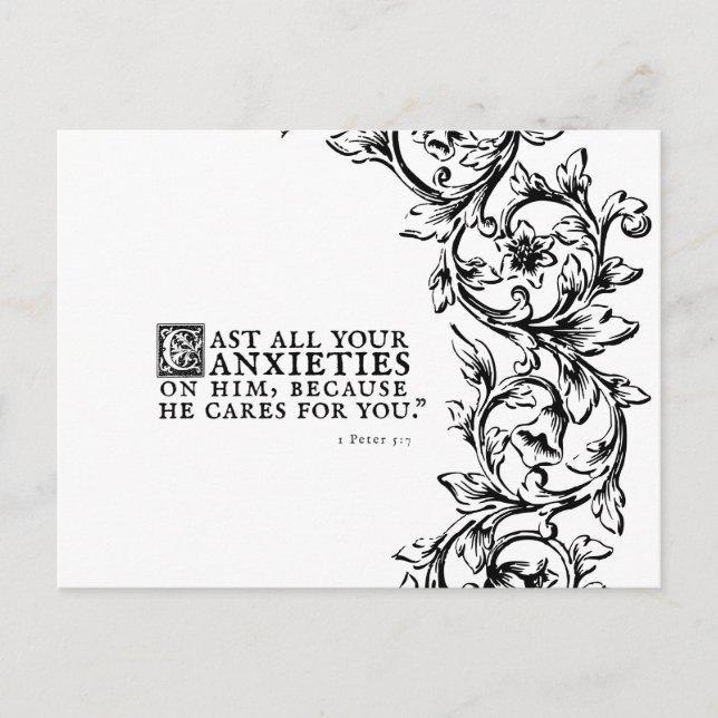 Il S'Occupe De Vous Citation Bible Carte Postale (Devant)