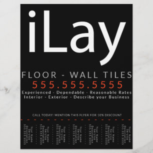 iLay. Wall Floor Tiling Tiler Renovation Tearsheet Flyer