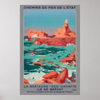 Ile de Bréhat France Poster vintage 1930