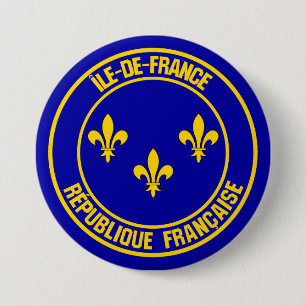 Île-de-France Round Emblem 3 Inch Round Button
