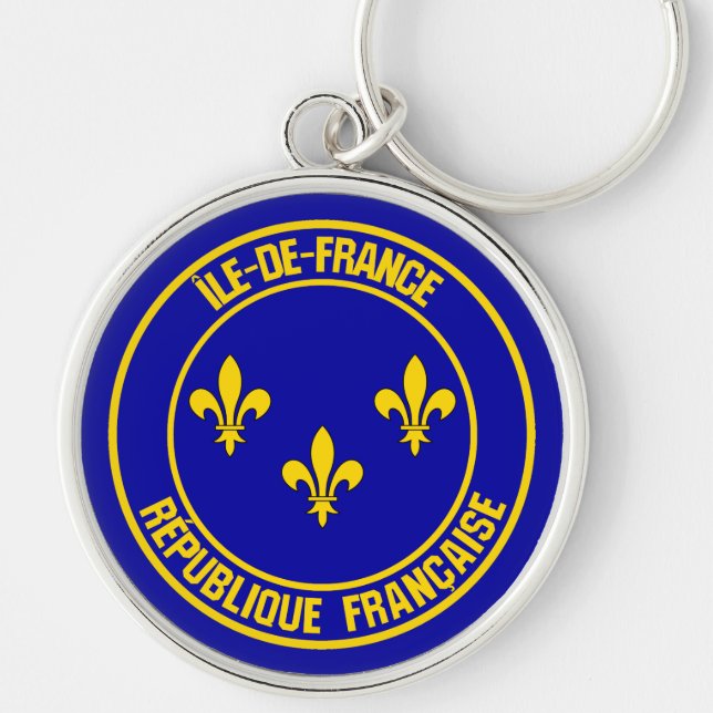 Île-de-France Round Emblem Keychain (Front)