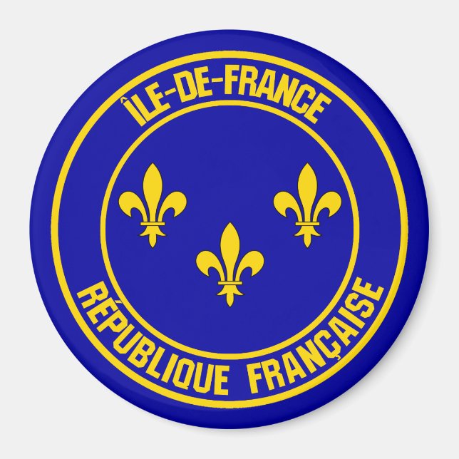 Île-de-France Round Emblem Magnet (Front)
