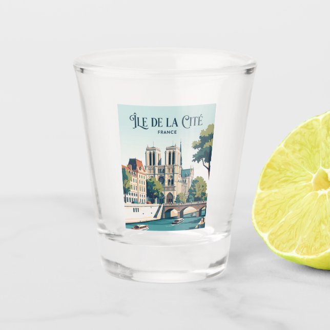 Île de la Cité France Shot Glass (Front)