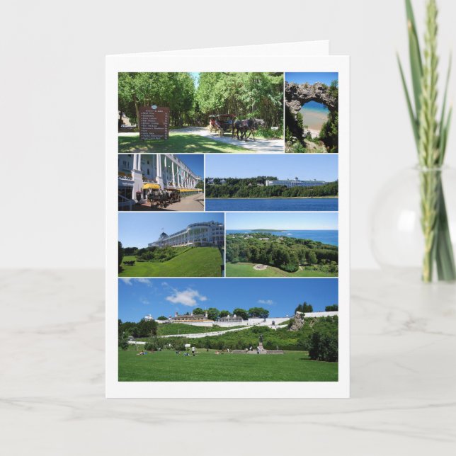Île de Mackinac, Michigan, carte de collage (Devant)