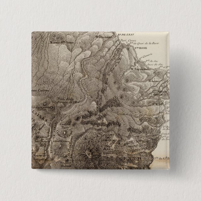 Ile de Mascareigne 2 Inch Square Button (Front)