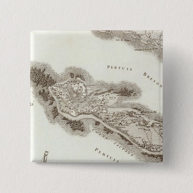Ile de Re 2 Inch Square Button (Front)