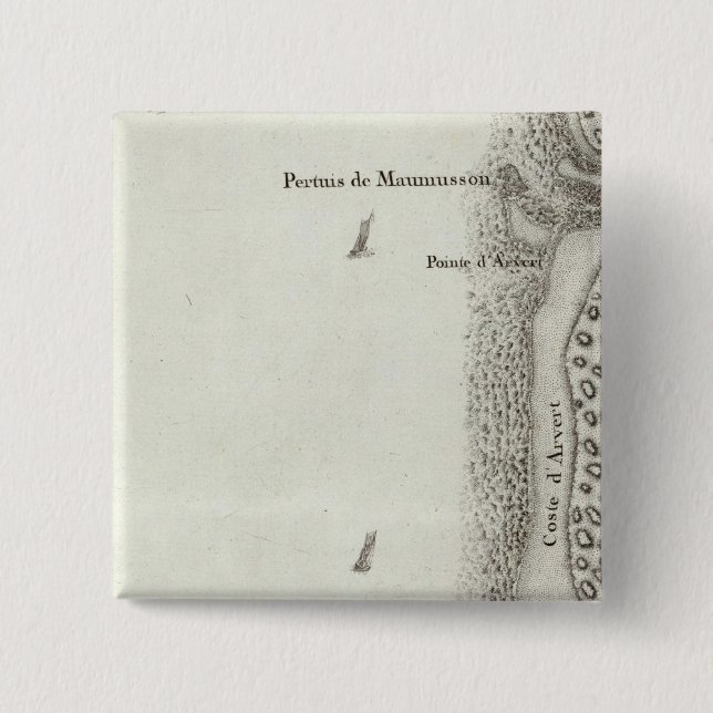 Ile d'Oleron 2 Inch Square Button (Front)