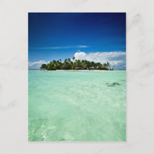 Île du Pacifique avec palmiers carte postale portr