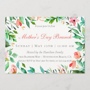 Île Floral Fête des Mères Brunch Invitation