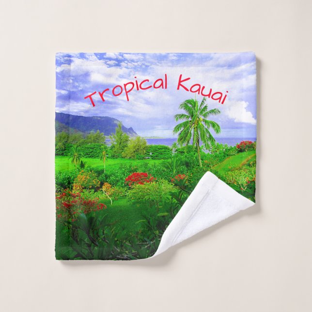 Île hawaïenne tropicale de Kauai (Gant de toilette)
