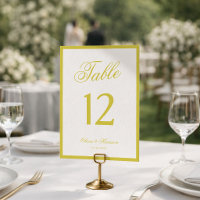 Île Jaune Citrique Ancien Argent Numéro de Table