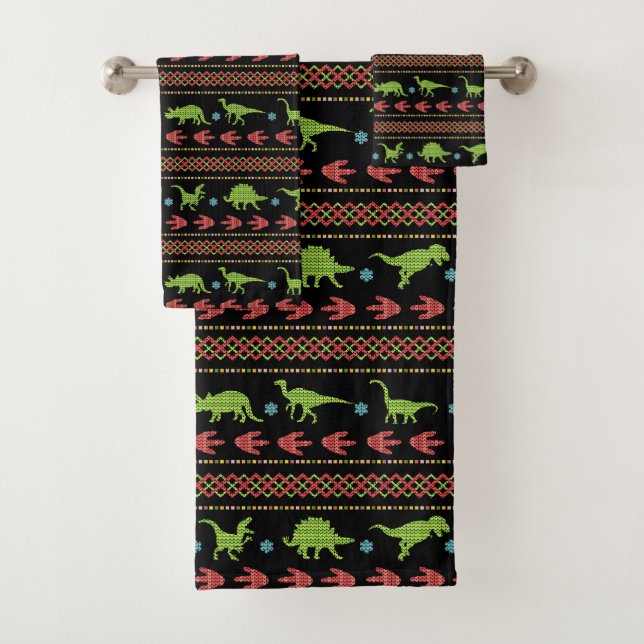 Île juste brodée par Knit de dinosaures de Noël (En situation)