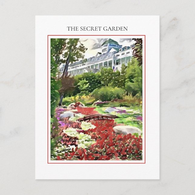 Île Mackinac Carte postale Secret Garden (Devant)