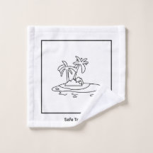 Île paradisiaque, dessin au trait