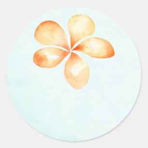 Île Plumeria Aquarelle Mariage Favoriser Stickers