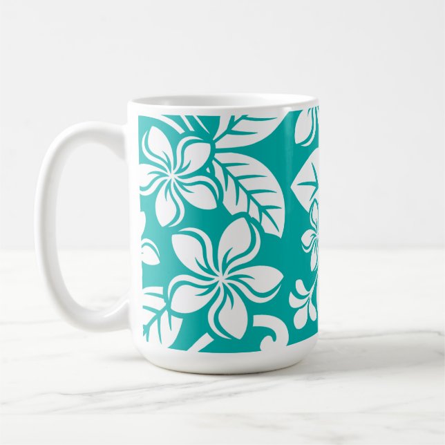 ÎLE PLUMERIA (TURQUOISE) Mug (Gauche)