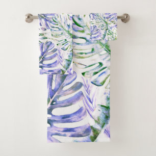 Île Purple Lilac Tropical Palm Feuilles été
