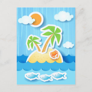 Île tropicale, carte postale