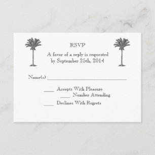 Île tropicale de palmier formel épousant RSVP