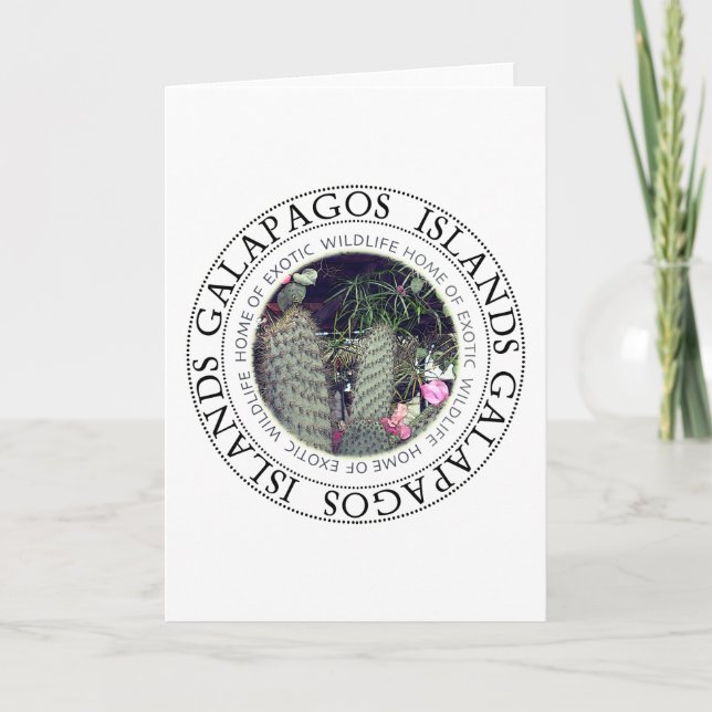 Îles de Galapagos fleurissant la carte de note de (Devant)
