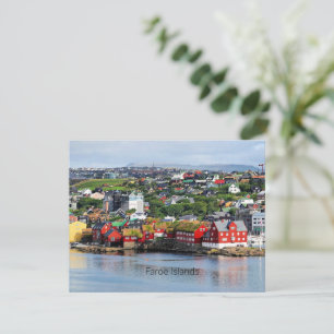 Iles Féroé, vue panoramique sur Torshavn, carte