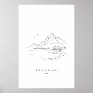 Îles Lofoten Minimalistes Impression d'Art en Lign