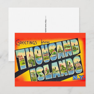 Îles Thousand Islands NY Carte Postale Rétro