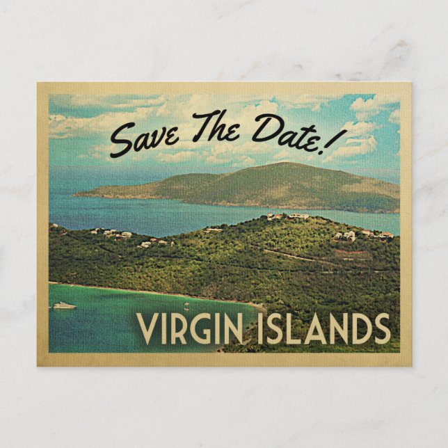 Îles Vierges Enregistrer La Date Cartes Postales V (Devant)