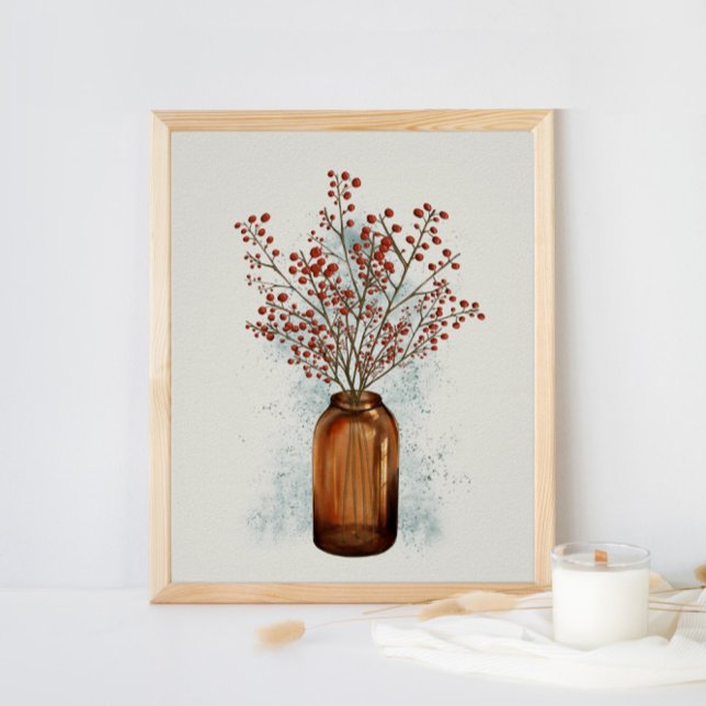 Ilex Berries in A Vase Poster (Creator Uploaded)