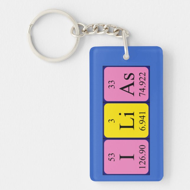 Ilias periodic table name keyring (Front)