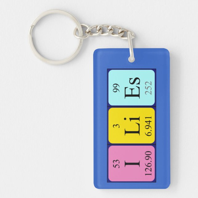 Ilies periodic table name keyring (Front)