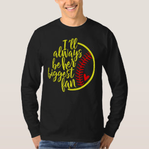 I'll Always Be Her Biggest Fan Softball Mommy Vint T-Shirt