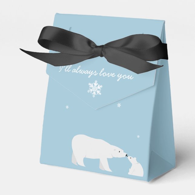 I'll Always Love You Polar Bear Tent Favour Box (Front Side)
