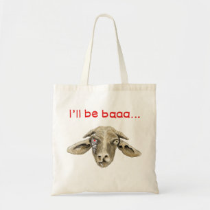 I'll be Baaa Funny Goat Art Science Fiction Design Tote Bag