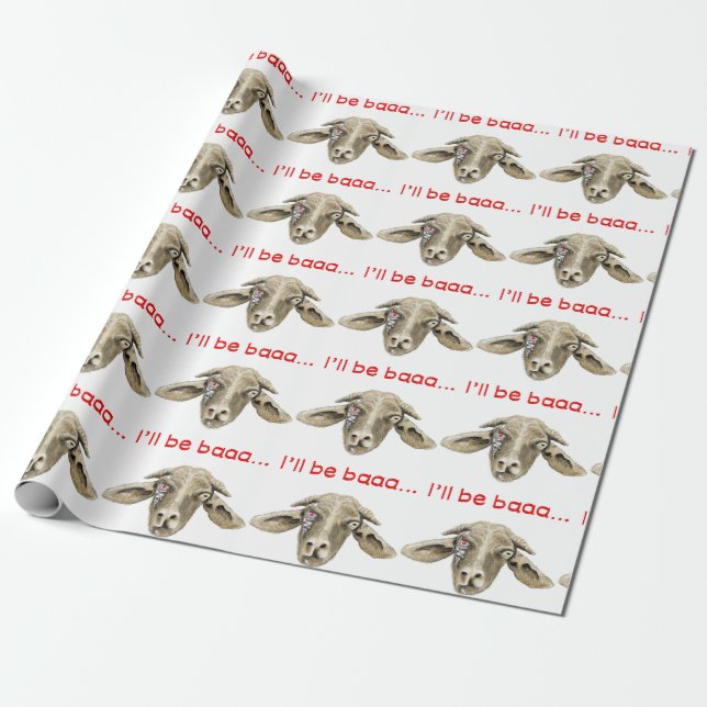I'll be Baaa Funny Goat Science Fiction Quote Wrapping Paper (Unrolled)