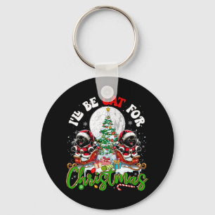 I'll Be Cat For Christmas Santa Cats On Sleigh Lov Keychain