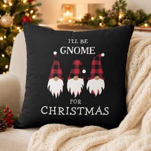 I'll be Gnome for Christmas Throw Pillow