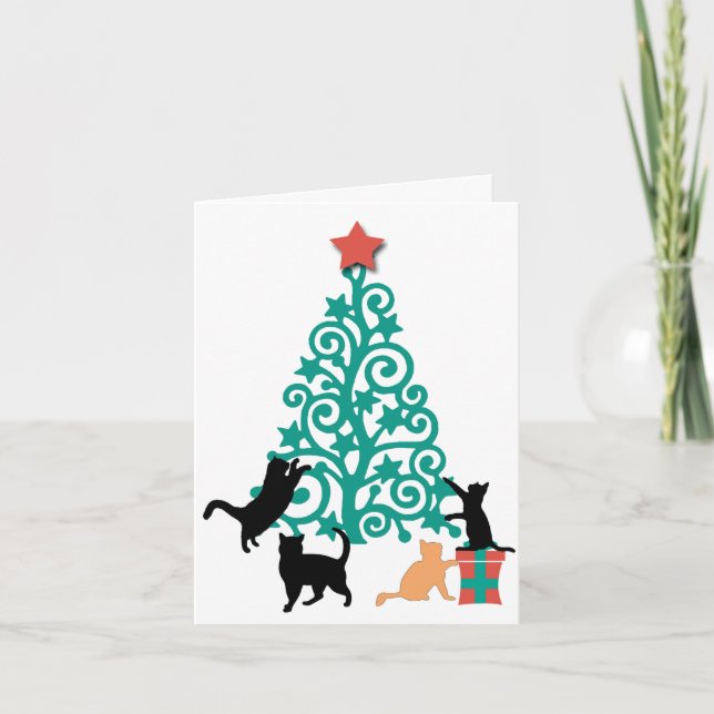 "I'll Be Home For Christmas" Cat Holiday Card (Front)