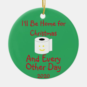 I'll Be Home For Christmas Ceramic Ornament